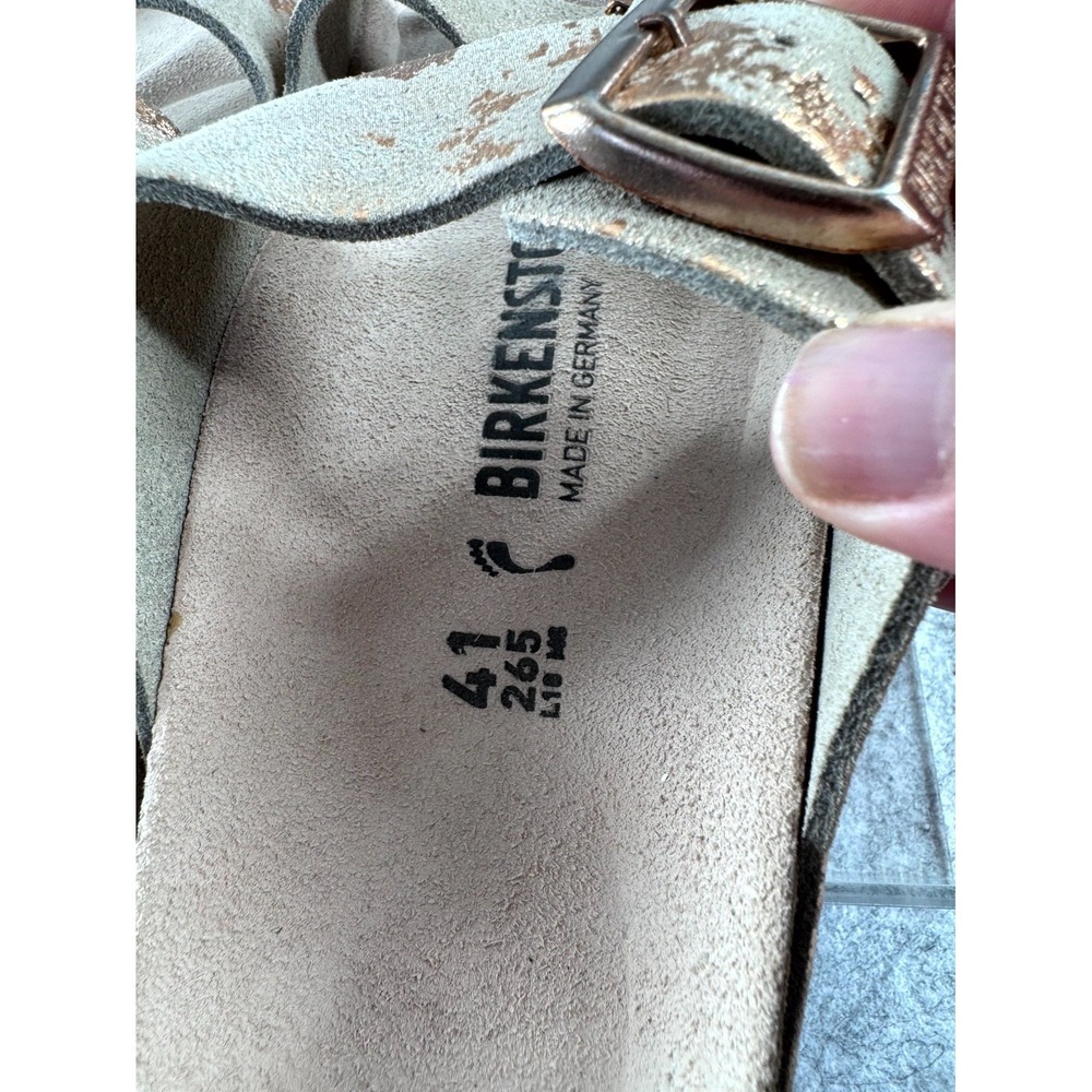Birkenstock Arizona Double Strap Sandals Women's 10 Metallic Copper Splatter - Picture 9 of 14
